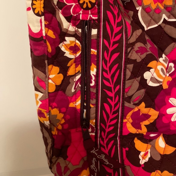Vera Bradley shoulder purse Lisa B zipper carnaby pink and orange floral - Picture 4 of 8